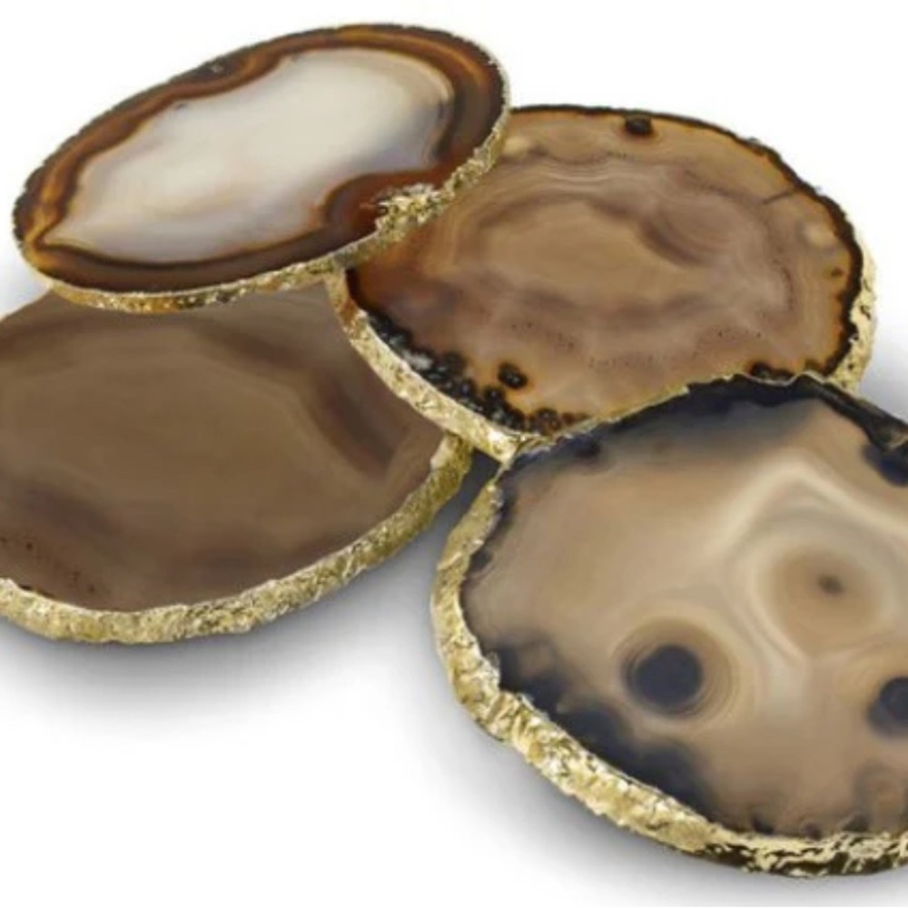 Lumino Gilded Coasters, Smoke/Gold